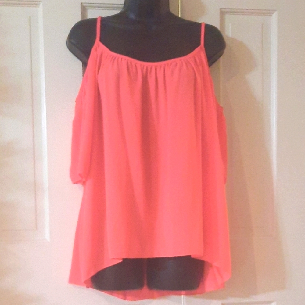 Coral Women's Cold Shoulder Top - Womens Size: Large - Boutique Brand